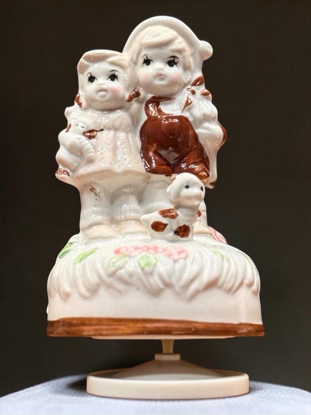 Little Boy and Little Girl Musical Figurine